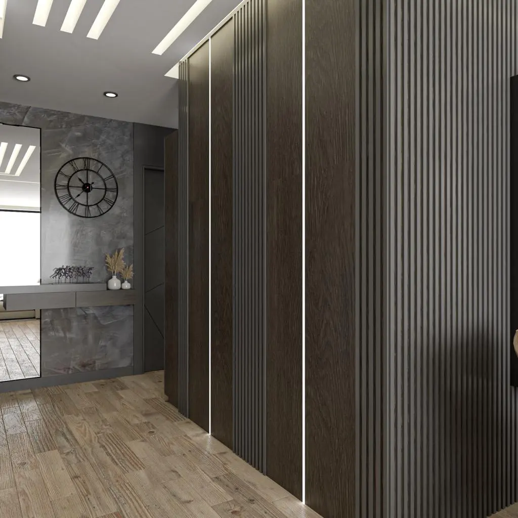 3D dizayn: İşıq xətli lamel divar